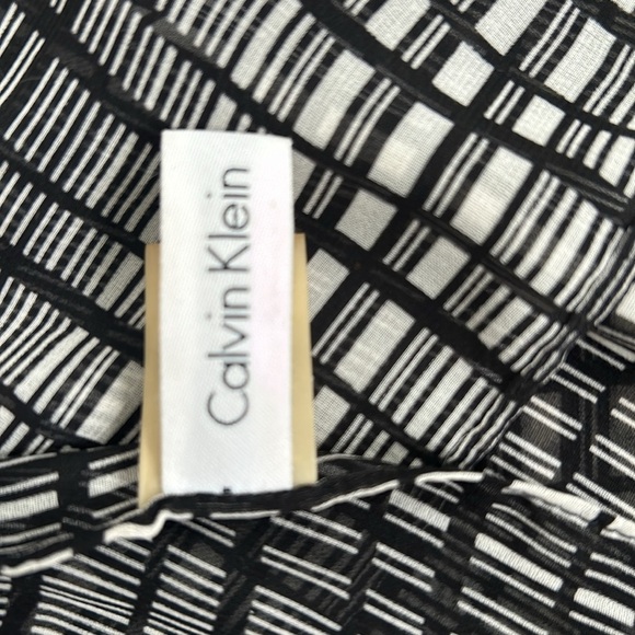 Calvin Klein Sheer Black/White Accessory Scarf - Picture 9 of 9